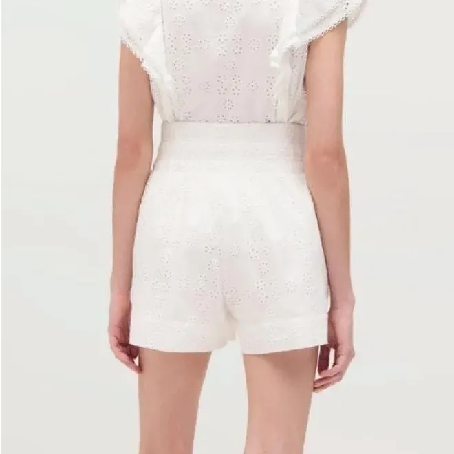 NWT HILL HOUSE HOME The Eyelet Livie Nap Shorts in White Eyelet - Image 6