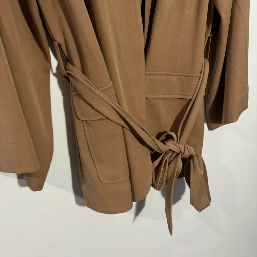 NWT Lane Bryant Perfect Drape Belted Jacket In Tan Size 14‎ - Image 12