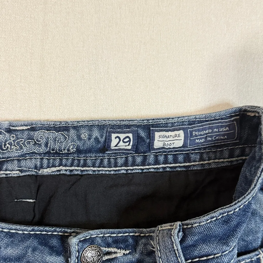 Miss Me Indigo Boot Cut Jeans with Embellished Pockets - Image 6