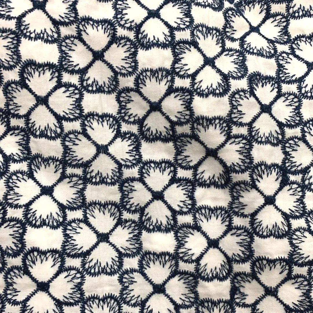 Francescas Blue & White Embroidered Tank Top - Image 3