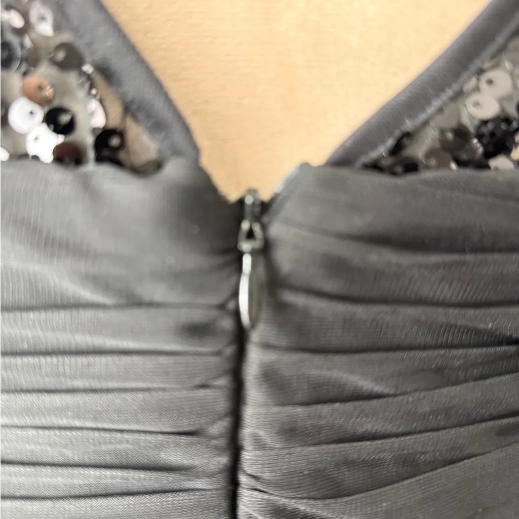 Scarlett  Nite Black Ruched Midi Dress - Image 6