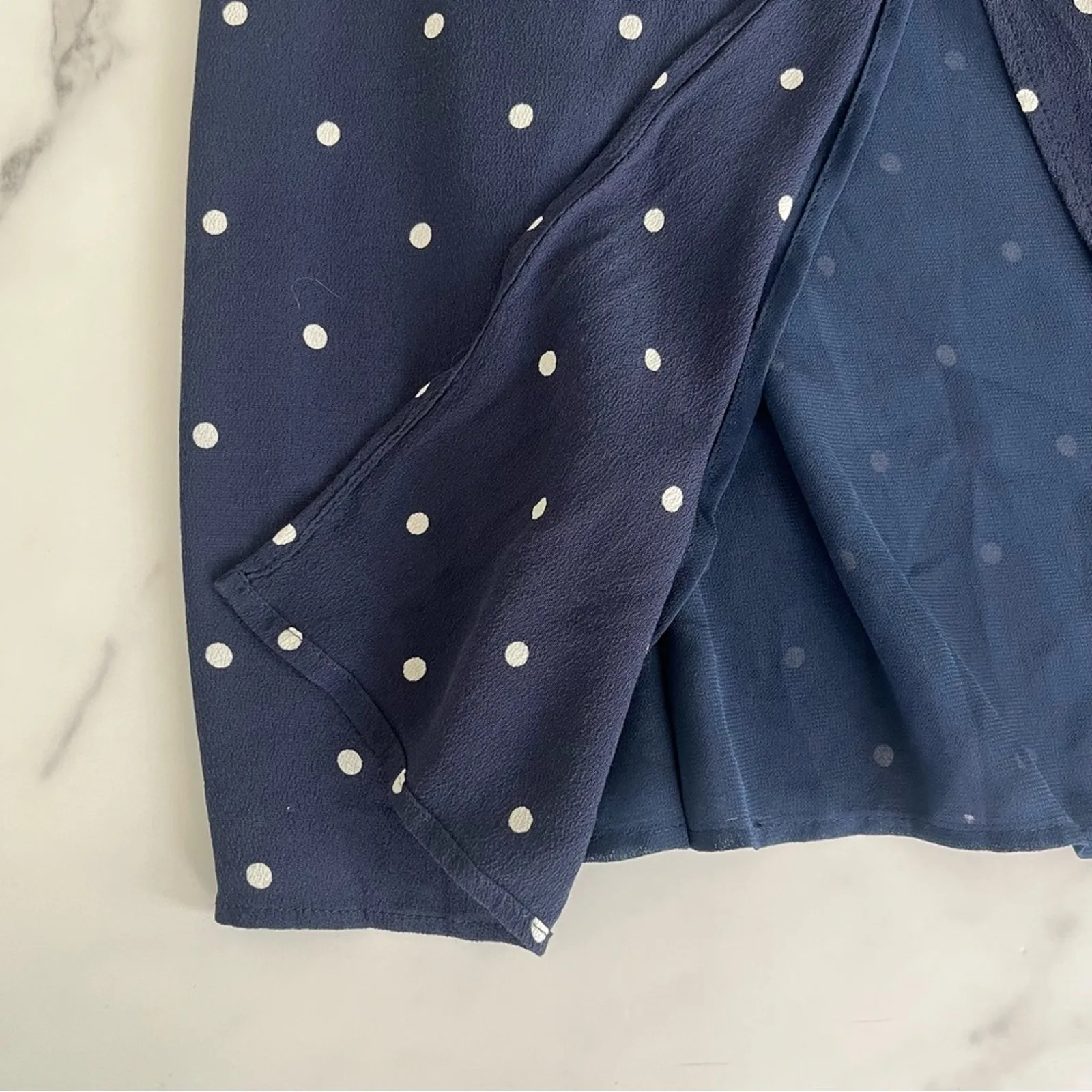 Rails Brenna mini dress Polka dot navy cottage core fit and flare Sz Small - Image 12