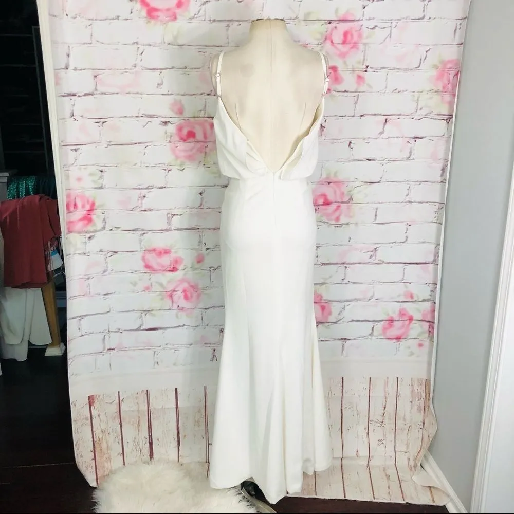 Dress the population Gracelyn off white blouson gown - Image 12