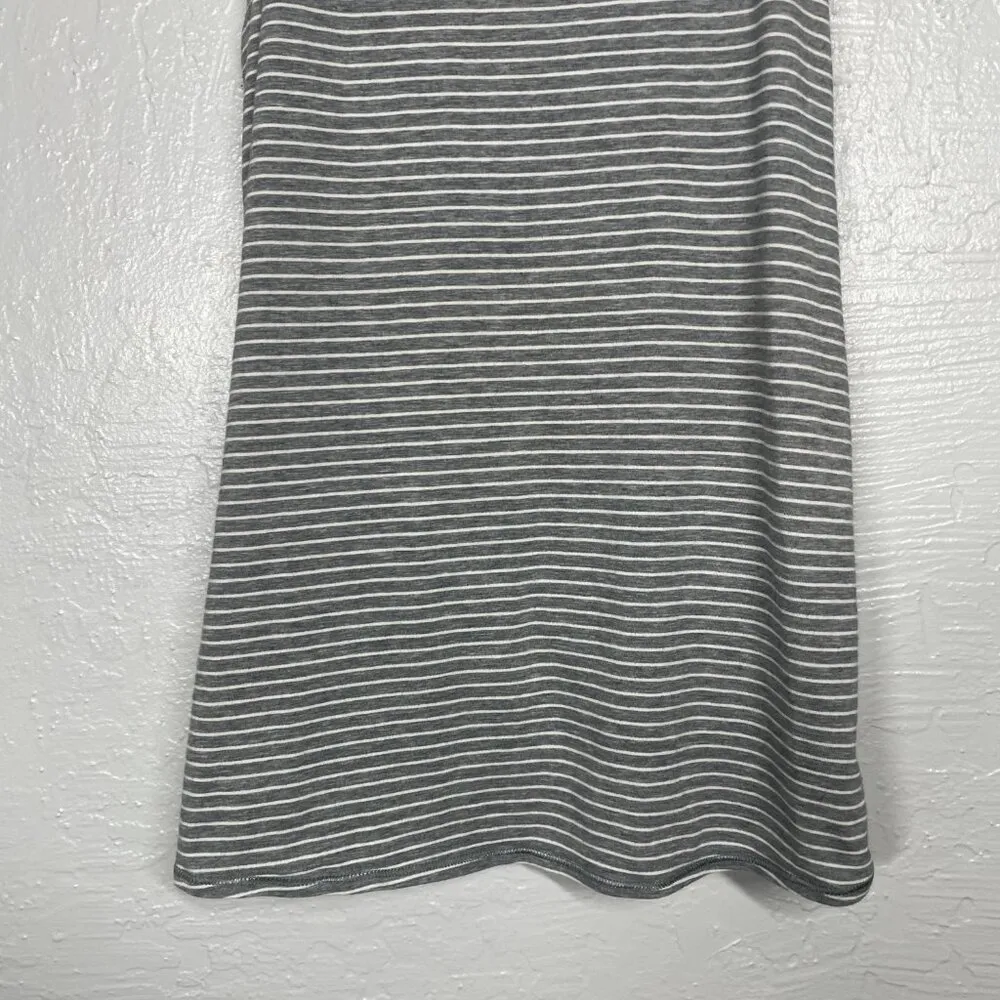 Lululemon Women 4 Gray White All Tied Up Tank Striped Open Back Athletic Workout - Image 2