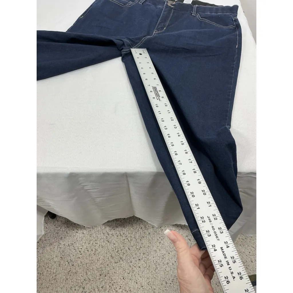 Womans Terra & Sky Blue Jean Capri Groucho Style Pants 18 W High Rise Size 18W - Image 7