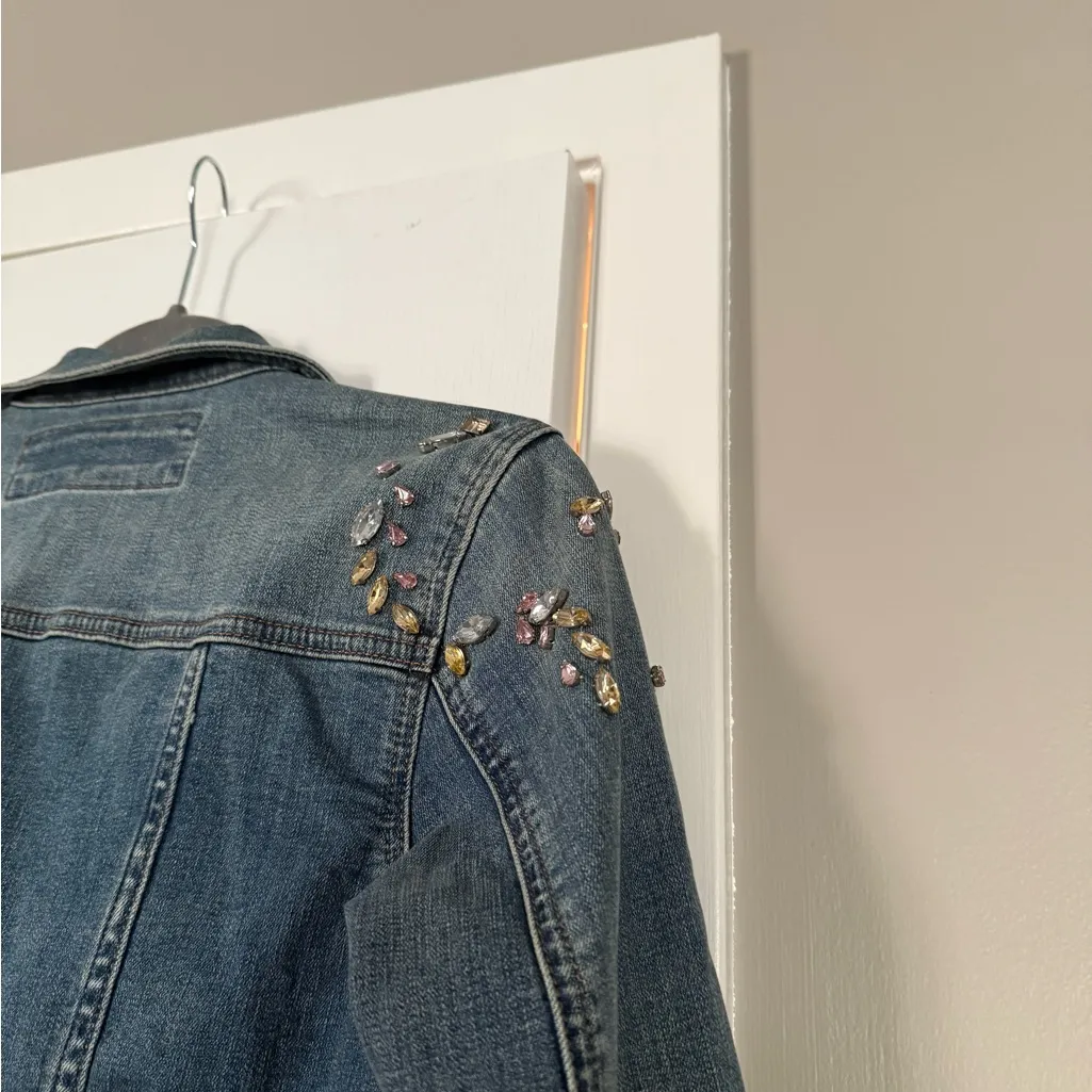 EXPRESS  Rhinestone Studded Denim Jean Jacket - Image 9