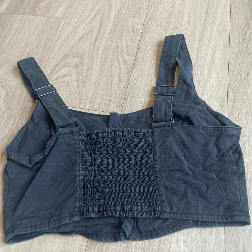 Good American  Black Button-Front Crop Top - Image 3