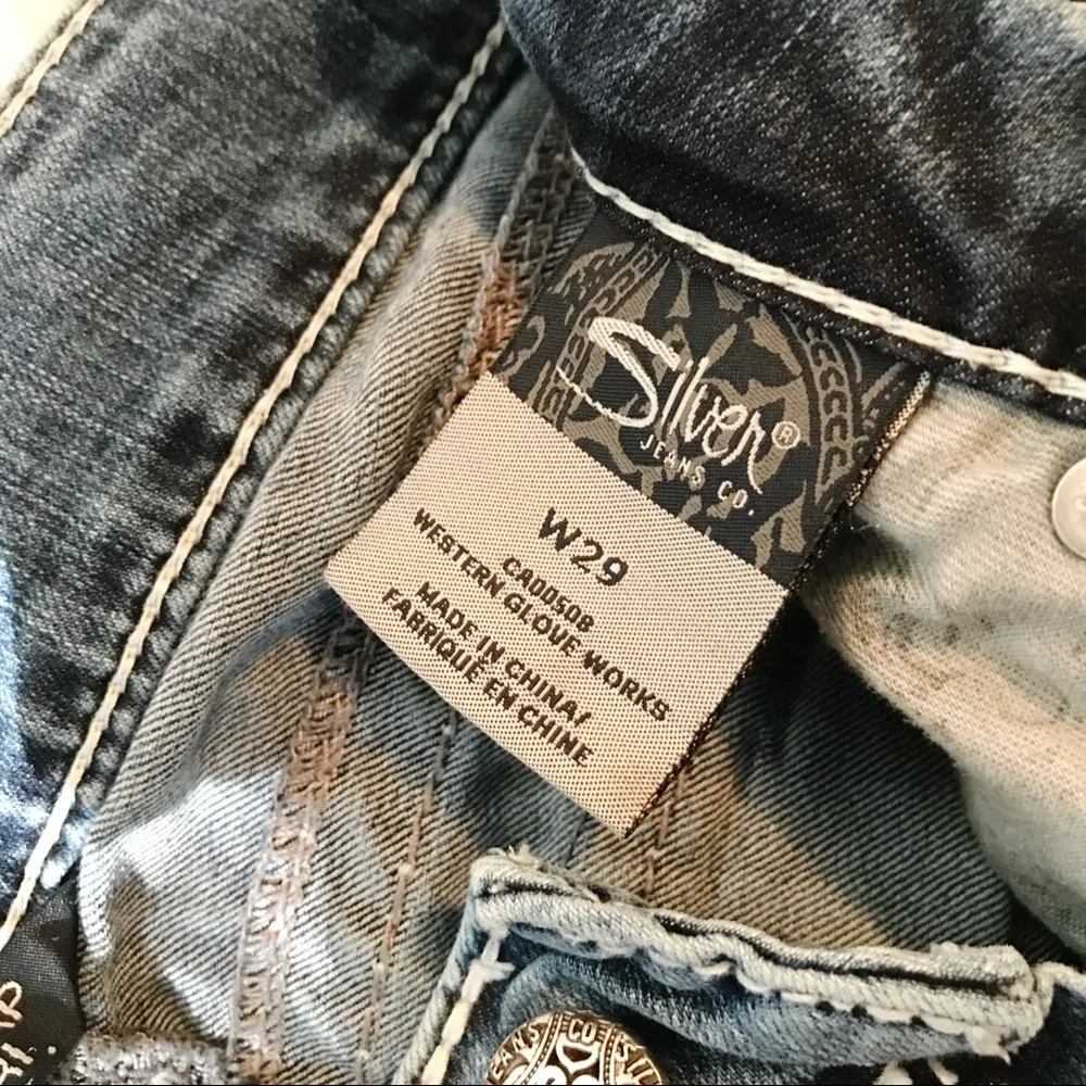 Silver Jeans Suki Flap Pocket Thick Stitch Stretch Capri Cropped Crop jeans 29 - Image 97