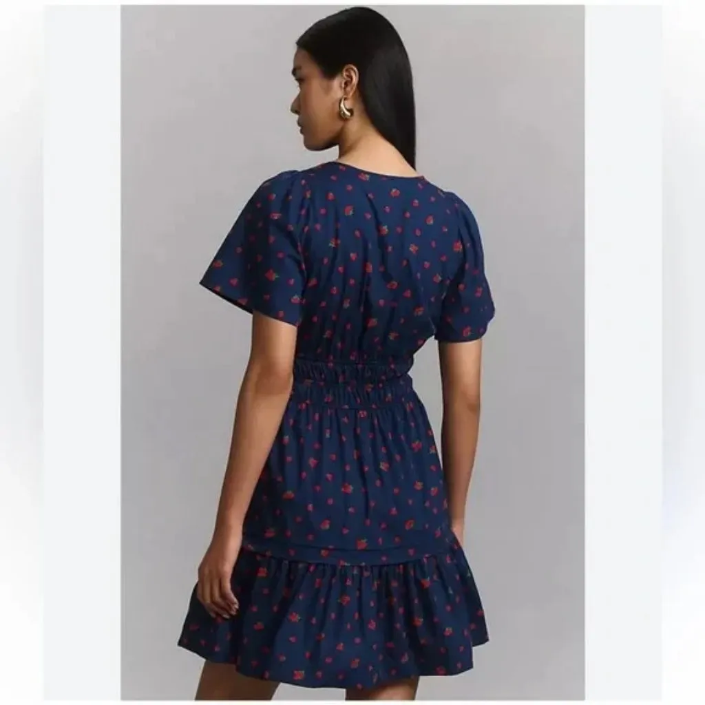 NWT by Anthropologie The Somerset Mini in Sapphire Strawberry Cotton Dress XL - Image 3