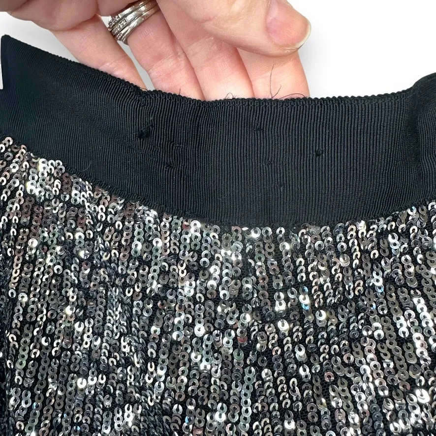 NBD x Revolve NWT Saturday Love Silver Sequin Ultra High Waist Holiday Pants - Image 10