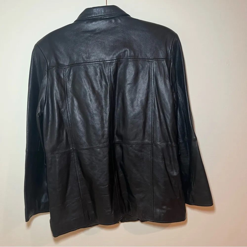 NWOT Vintage Pelle Wilson’s Leather Belted Insulated Black Leather Jacket M Size M - Image 7