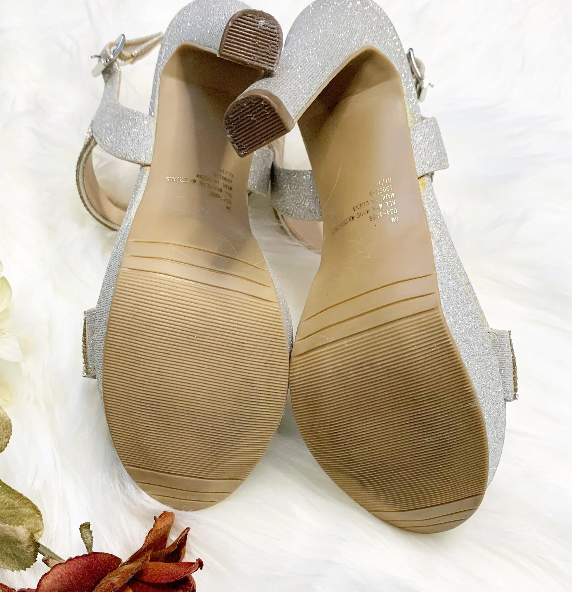 I. Miller Silver Glitter Rhinestone Platform Heels - Image 6