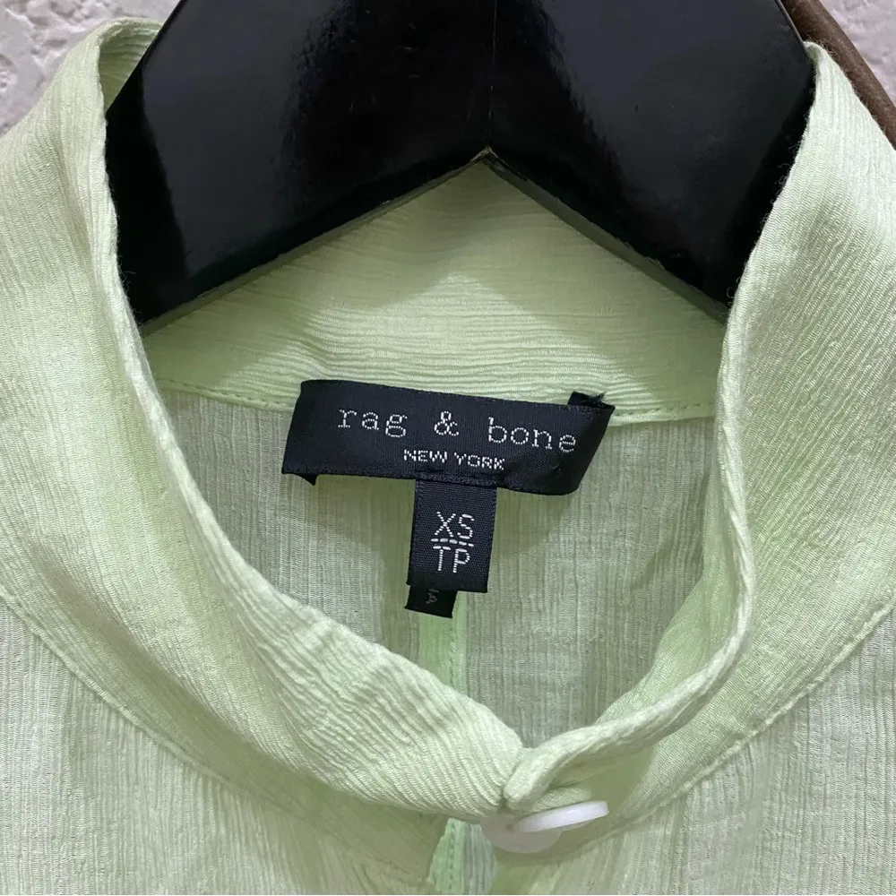 Rag & Bone Bright Green “Libby” Tiered Seam Crinkle Midi Dress Size XS Like New - Image 10