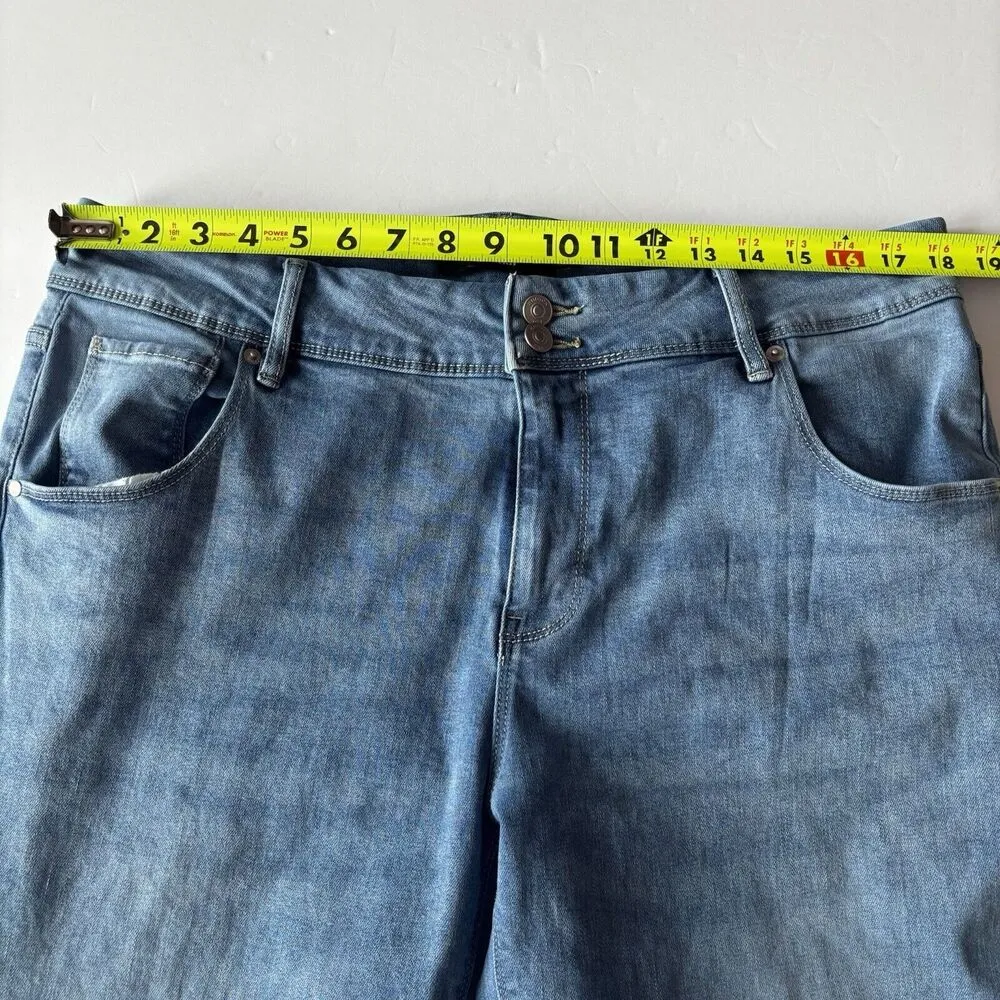 Hudson Midrise Straight Leg Blue Denim Jeans Women's Size 14 Festival Casual - Image 7