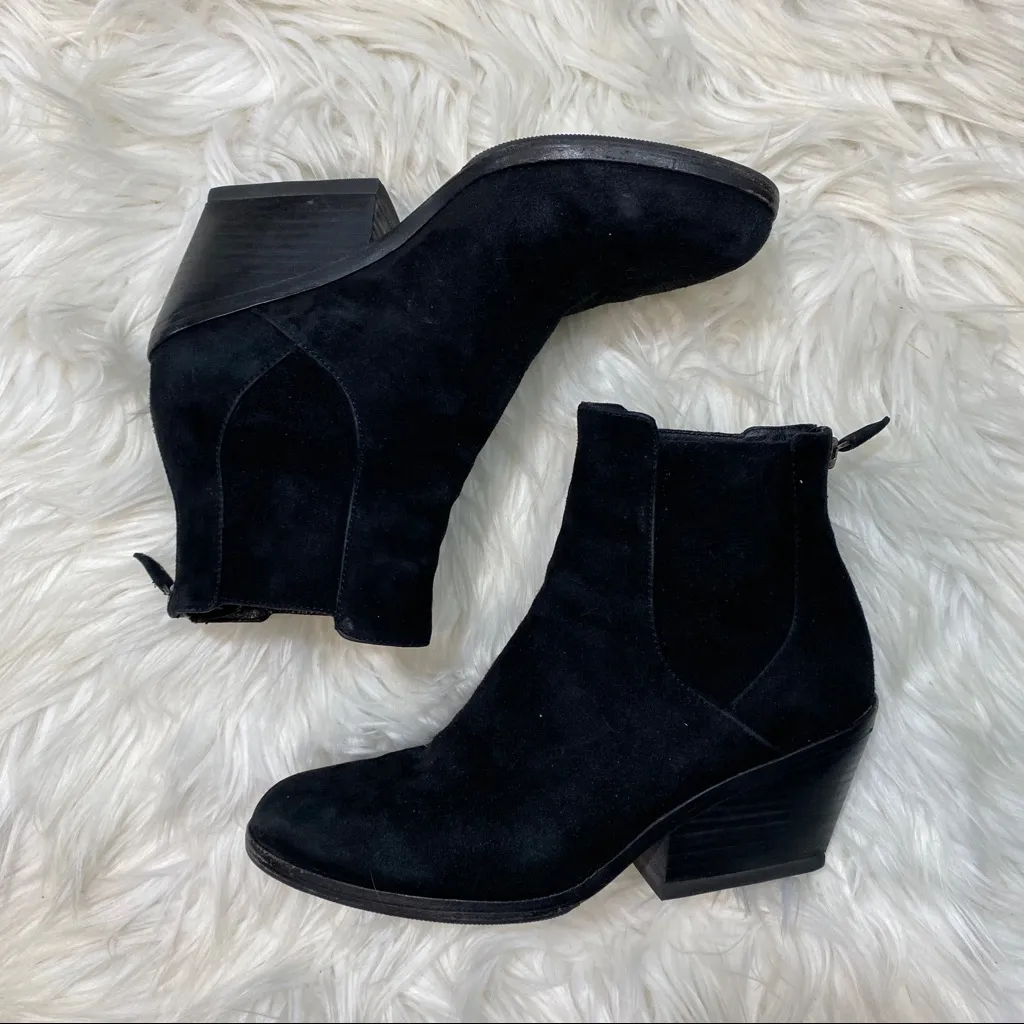 Eileen Fisher Peter Black Suede Ankle Boots Booties size 6.5 - Image 2