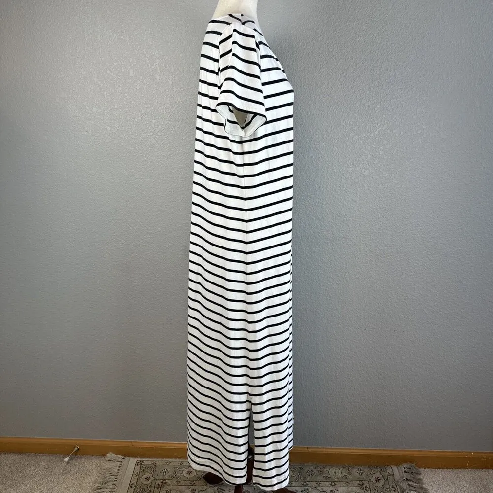 Vineyard Vines Zen Tee Shirt Maxi Dress Size L Nautical Stripe Cotton Modal Knit - Image 6