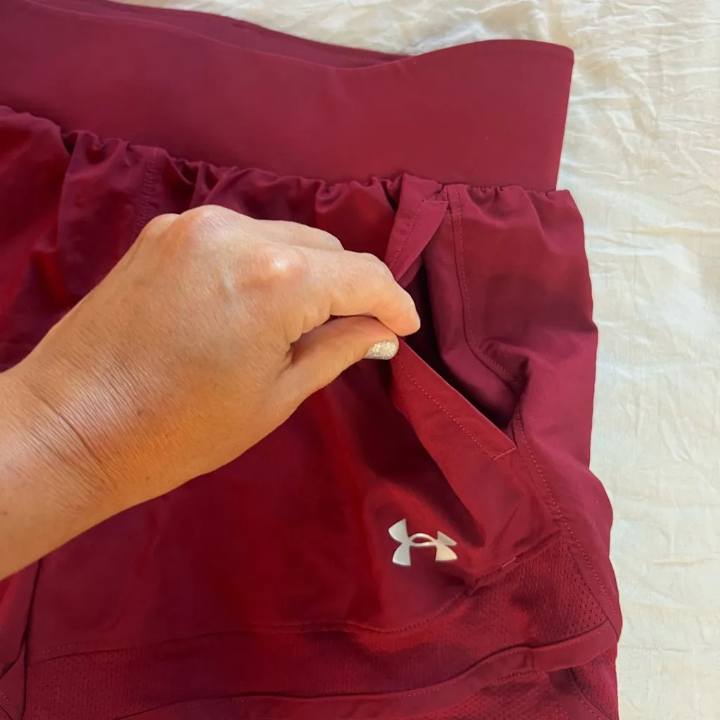 Under Armour Women's Burgundy Athletic Shorts - Image 4