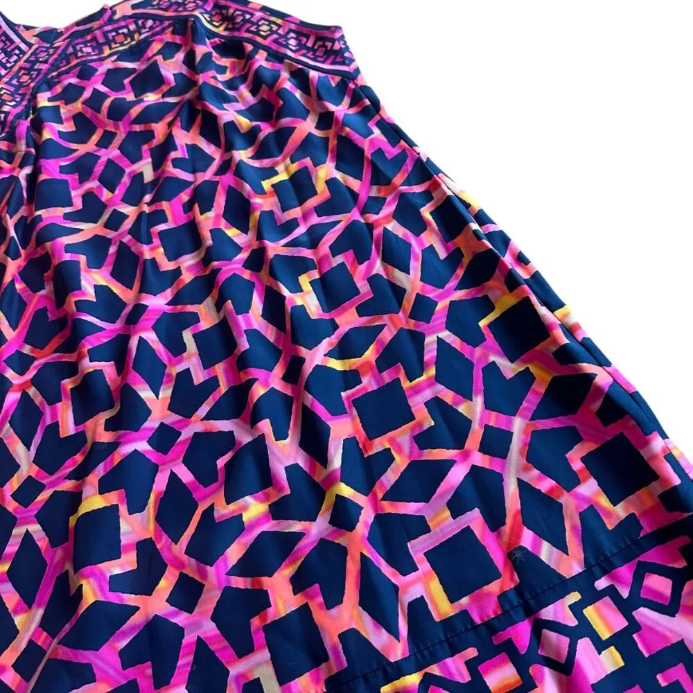 Alice & Trixie Colorful Shift Dress Halter Style 100% Silk Geometric Size Medium - Image 5