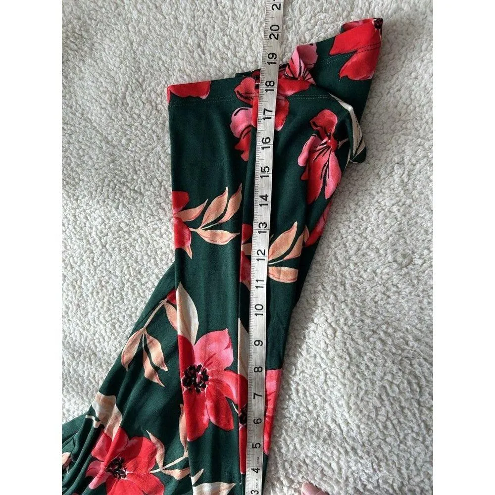 Maggie London Womens Lottie Jersey Knit Crop Jumpsuit Green Pink Floral Size 4 - Image 11