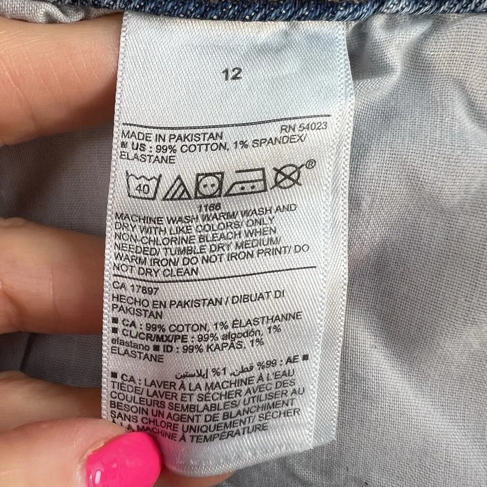 Old Navy Sz 12 Jeans O.G. Straight High Rise Secret Slim Pockets Margarita Blue - Image 8