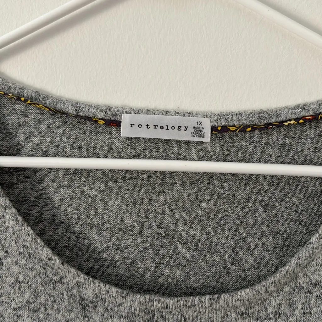 Retrology Women’s‎ Gray 3/4 Sleeve Shirt 1X - Image 3