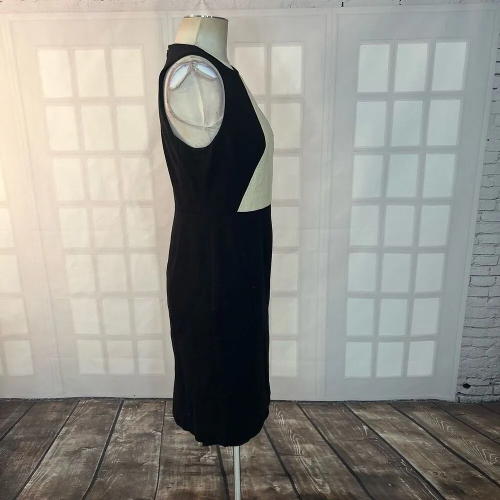 Classique entier black colorblock sleeveless sheath dress size 6 - Image 4