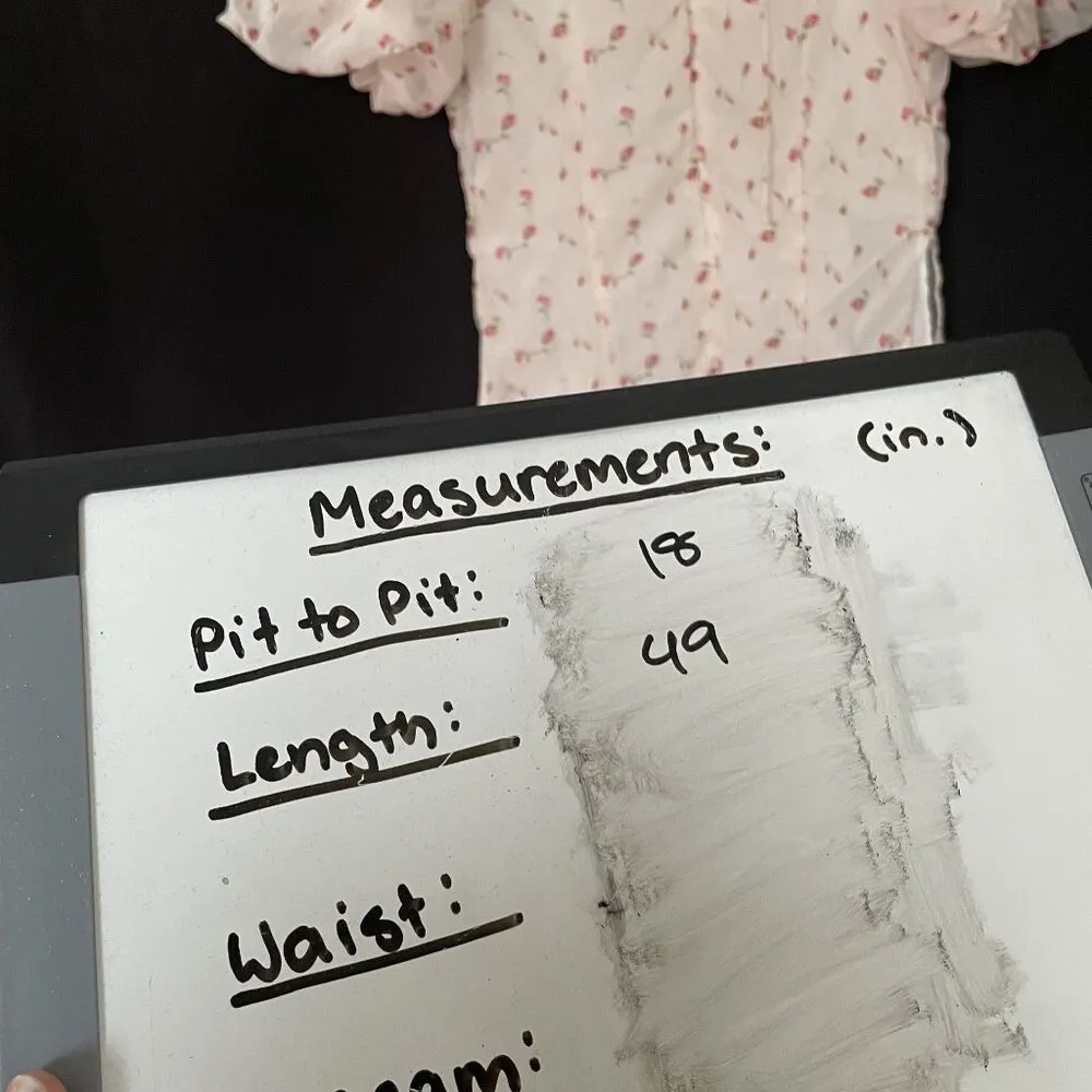 Vintage Áo Dài Việt Floral Puff Sleeve Dress In White & Pink midi halter neck - Image 9