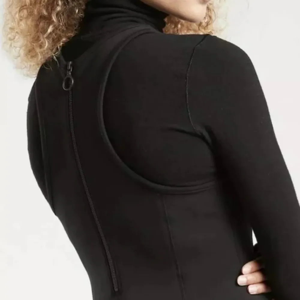 ATHLETA En Route Scuba Black Sleeveless Midi Athletic Dress Size XS - Image 3