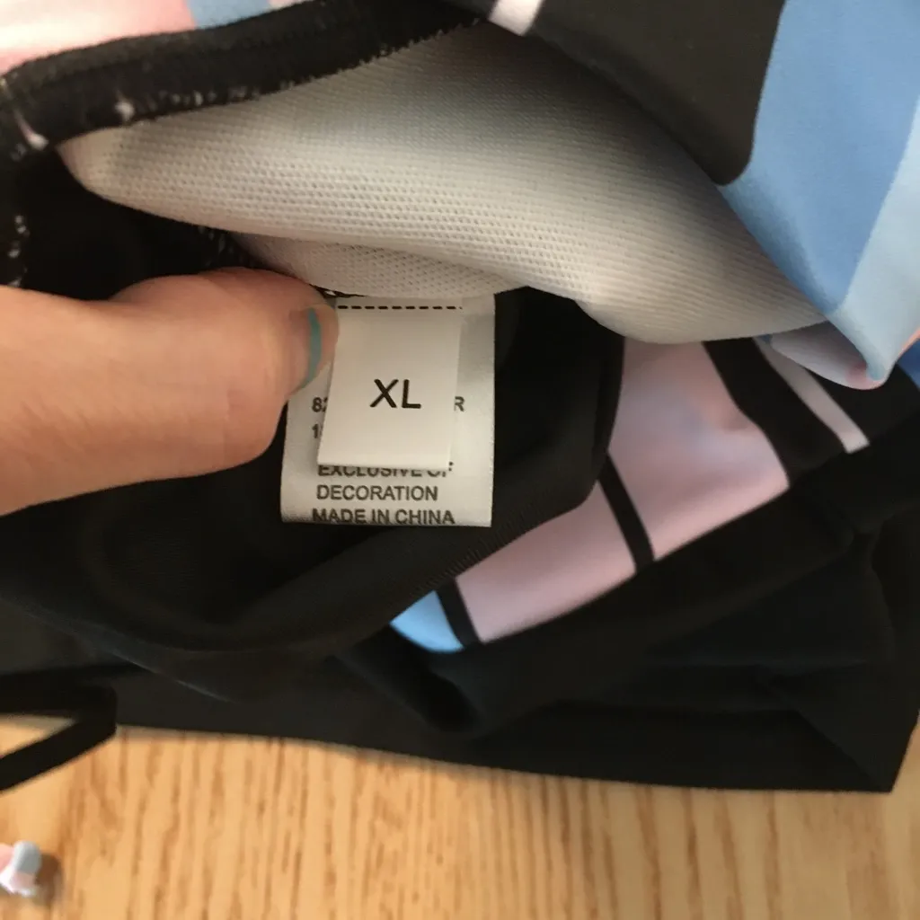 New Womens Swimsuit Bikini Shorts Printed Waistband Ruched Tie Up Sides Size XL - Image 5