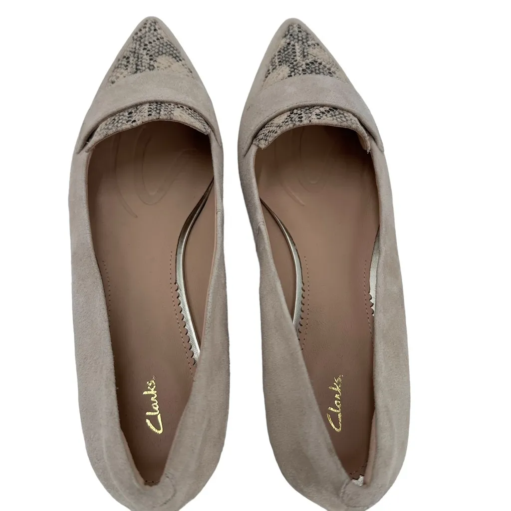 Clarks Womens Size 10 Laina 15 Loafer 2 Beige Leather Dress‎ Dress Flats Shoes - Image 5