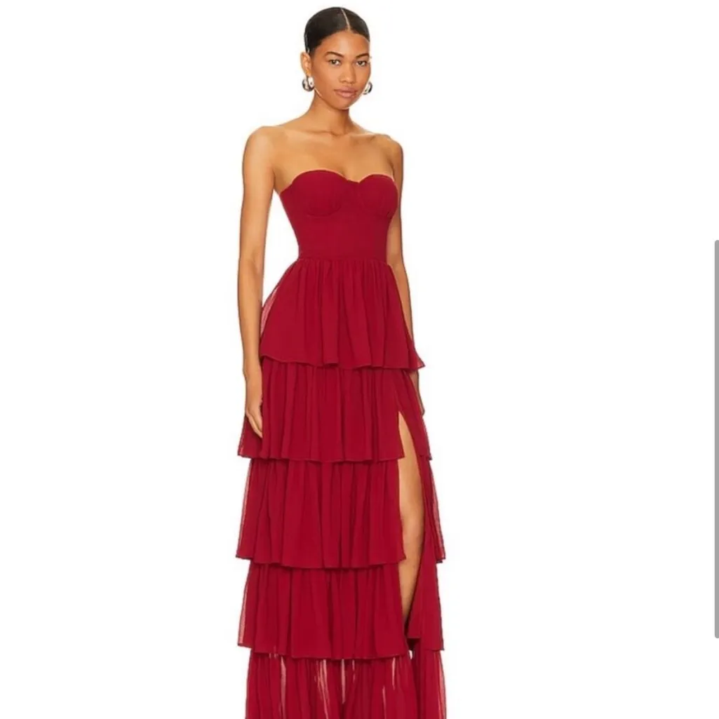 NEW Lovers and Friends Hattie Gown in Deep Red - Image 3