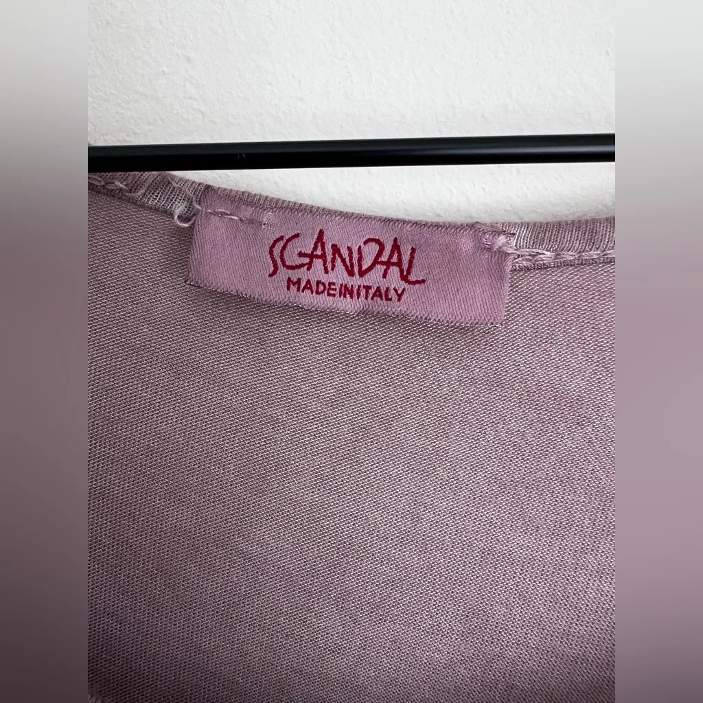 Scandal dusty pink maxi Dress asymmetrical handkerchief lace gauze fairy flowy Purple - Image 4