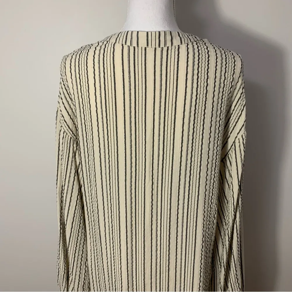 Free People Striped Balloon Sleeve Hi-Low Blouse Size S - Image 9