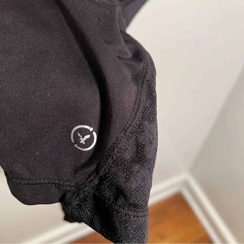 American Eagle Athletic Tank Top Black Racerback Lace - Image 7