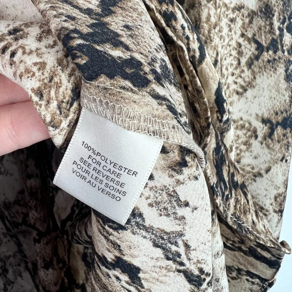 Ronny Kobo Orzora Snake Print Mini Dress Long Sleeves Size XS EUC Tan - Image 9