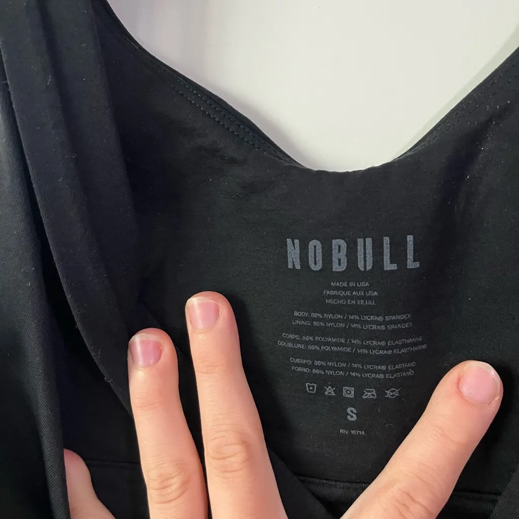 Nobull  Black Unpadded Long Line Bra- Black in Size Small - Image 4