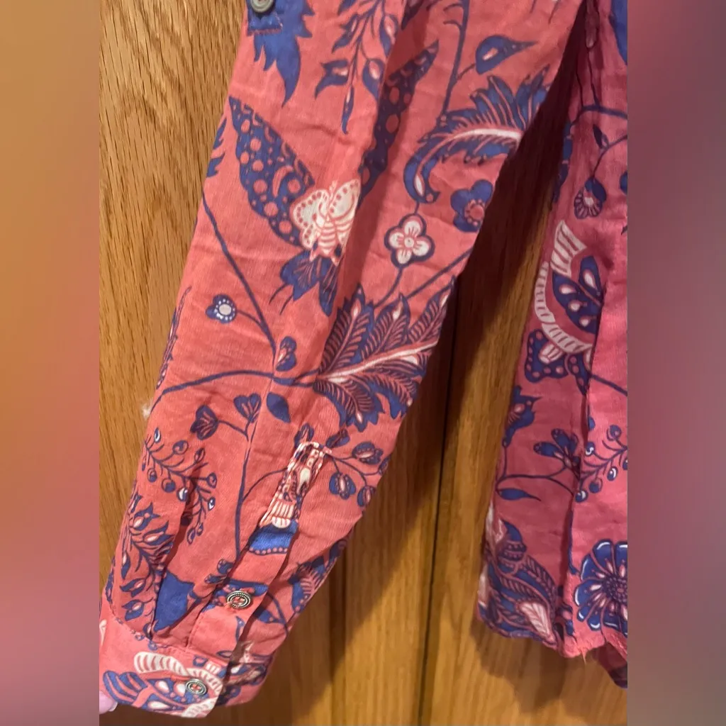 Maeve x Anthropologie‎ Abella Floral & Butterfly Crochet Pintuck Tunic Blouse 2 - Image 13