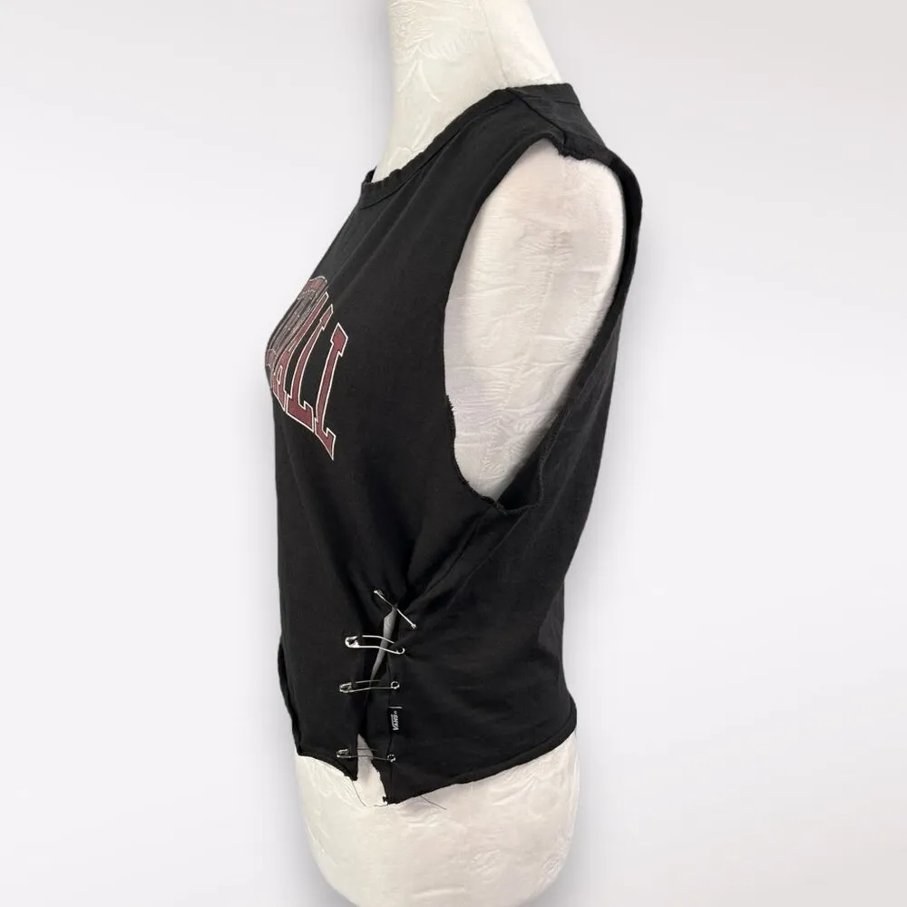 Vans Off The Wall University Tank Top Black Large - Image 4