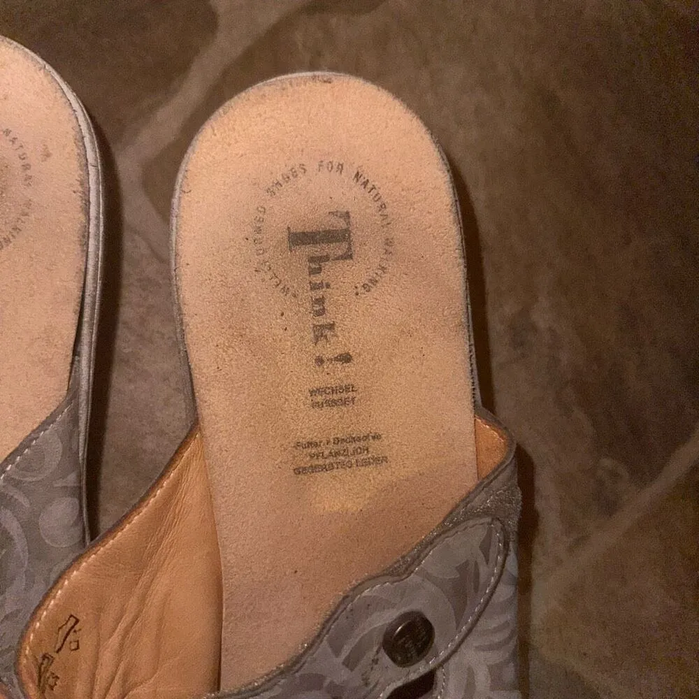 Think gray stappy heeled embossed comfortable sandal shoes Gray Size 11 - Image 3