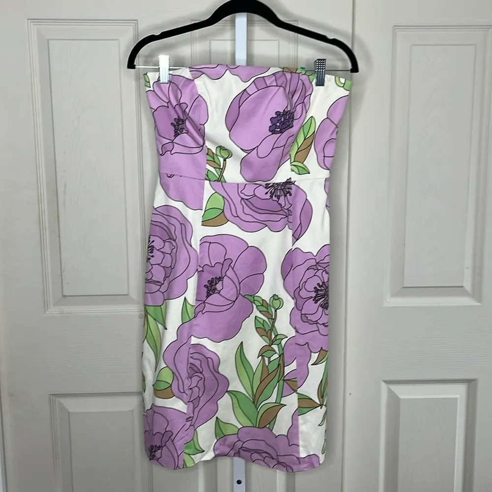 COPY - Loft Preppy Floral Tube Hamptons Dress Size 2 New - Image 2