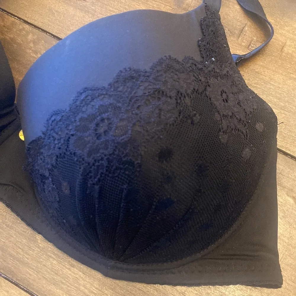 Adrienne Vittadini black full coverage bra underwire lace‎ size 38DD - Image 2