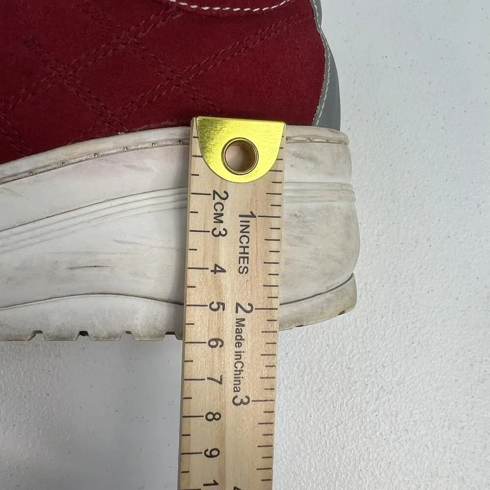 Y2K Candie’s 6 Red Platform Chunky Heel Sneakers Shoes Suede Grunge Punk Retro - Image 12