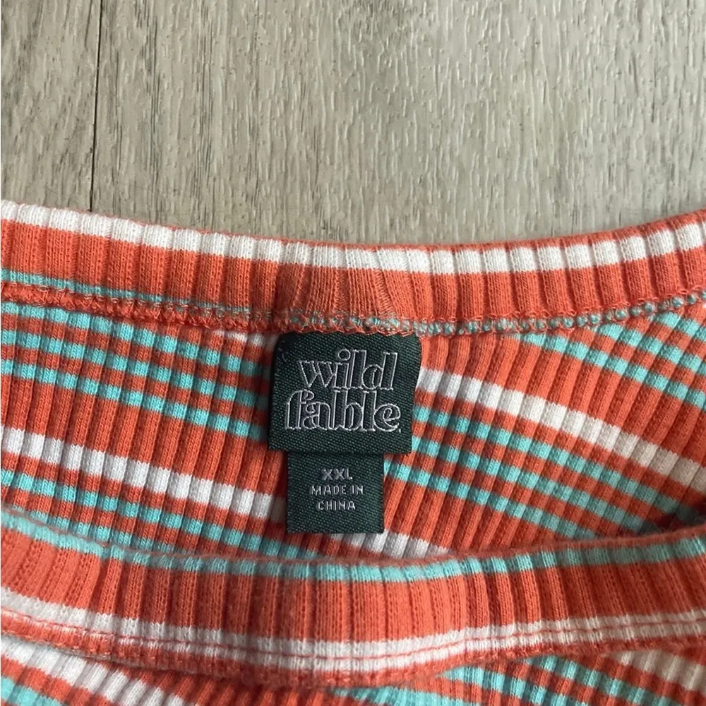 Wild Fable Orange and White Striped Bodysuit - Image 2