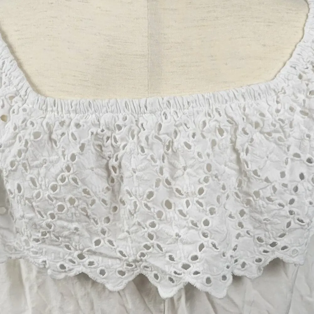 Style Envy Women Top Size M White Eyelet Off - Image 4