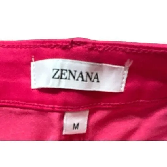 Zenana High Rise Denim Pink Fusia Stretch Size Medium New Pockets Woman's - Image 2