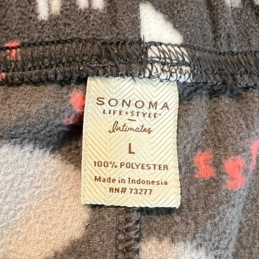 Sheep Print pajamas Long sleeve top (no tag) & bottoms (large) Sonoma pink gray - Image 7