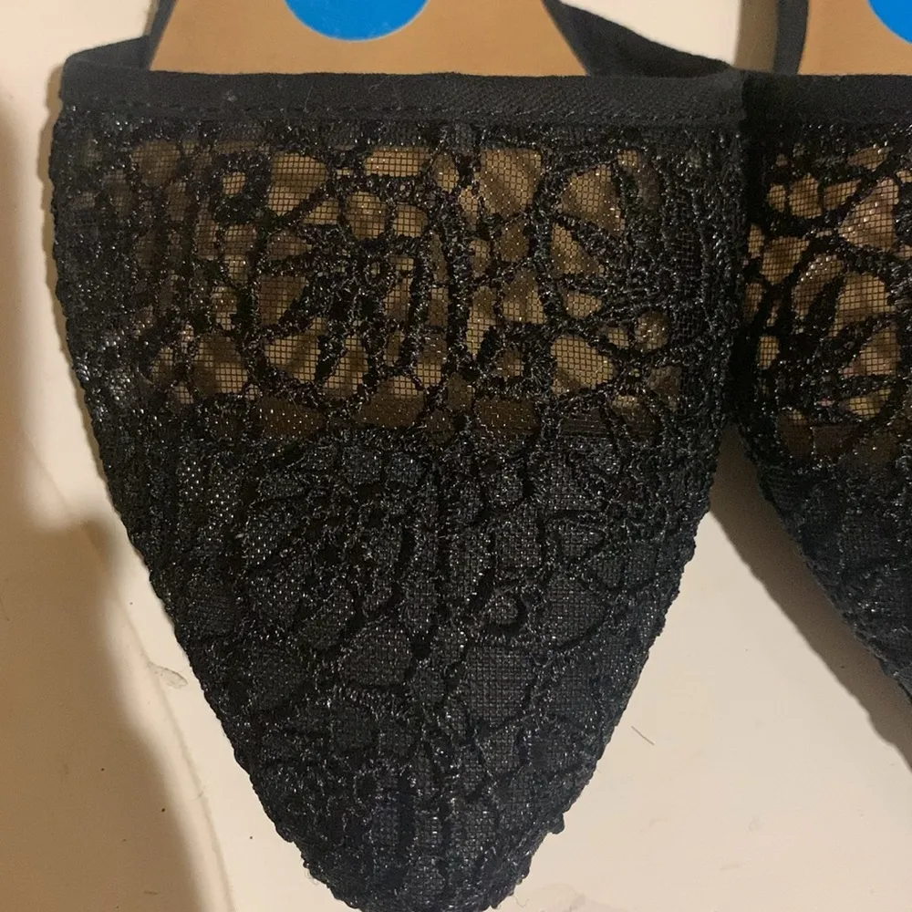 Self Esteem Black Flats with Black Netting - Image 2