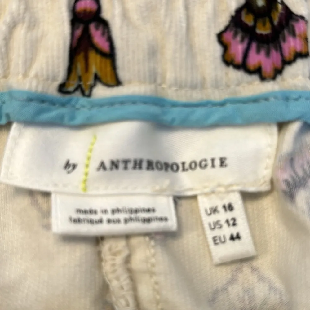 SOLD OUT - Anthropologie Fleurette Corduroy Cream Pants Size 12 EUC #VEG-0109 - Image 12
