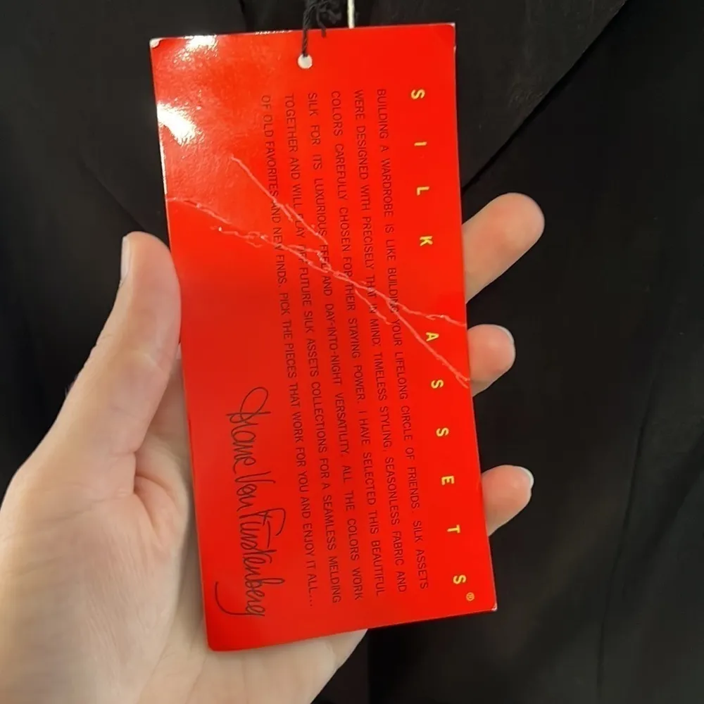 DIANE Bon Furstenberg Black Silk Blazer Size Medium NWT - Image 6