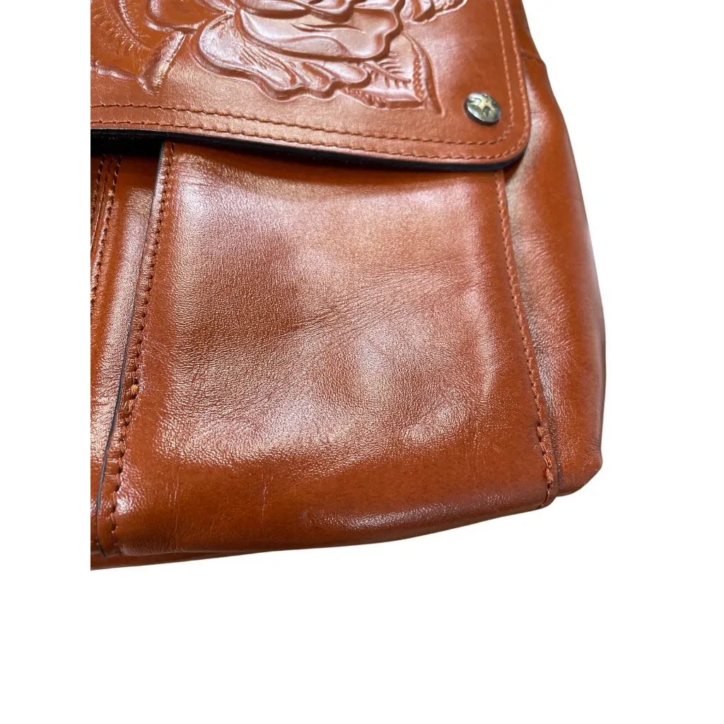 Patricia Nash Embossed Leather Crossbody Bag  Adjustable Strap  Floral Design  B - Image 5